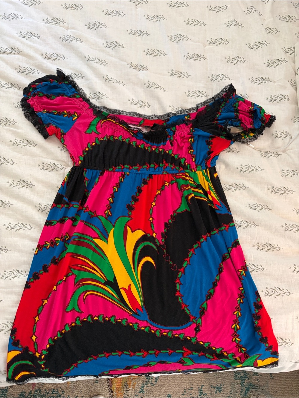 Betsey Johnson Multicolor Off-Shoulder dress